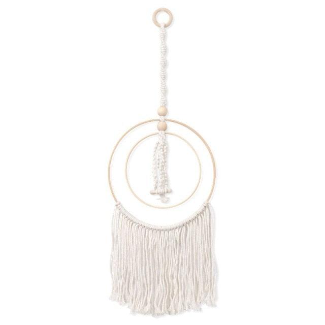 Handmade Wall Art Home Wall Decor Woven Hanging Tapestry Tassel Wind Chimes Wall Hanging Ornaments  Hand Macrame Wall  For Wall Wedding Living Room Gallery Patio Apartment Yard Decor