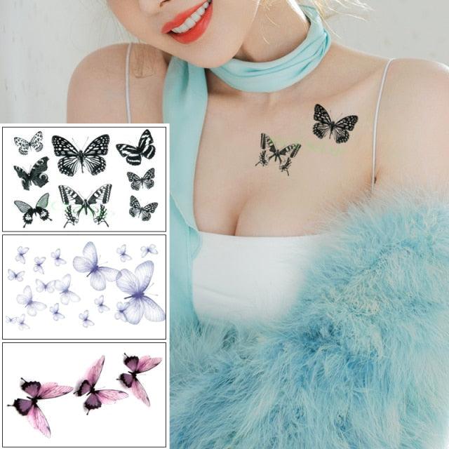 Elegant Waterproof Temporary Butterfly Sticker Tattoo Fake Halloween Party Tattoo For Woman Girls - STEVVEX Beauty - 103, 3D Tattoo, Animal Tattoo, Arm Tattoo, Back Tattoo, Beauty, Bird Tattoo, Black Tattoos, Body Tattoo, Boys Tattoo, Butterfly Tattoo, Children Tattoo, Colorful Tattoo, Different Tattoo, Fashion Tattoo, Flower Tattoo, Girls Tattoo, Leg Tattoo, Luxury Tattoo, Red Flower Tattoo, Stylish Tattoo, Tattoo, Waterproof Tattoo, Women Tattoo, Womens Tattoo - Stevvex.com