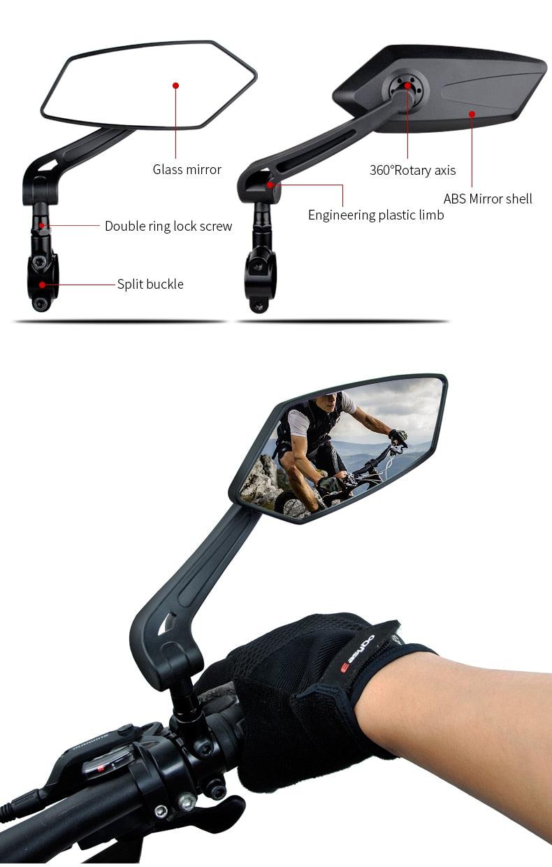 Unique 360 Degree Rotate Bike Rear View Mirror Cycling Accessories Flexible Safety Rear View Mirrors Adjustable Easy Mount Rear View Bike Mirrors Back Right Side Bicycle Mirror For Adult Bikes