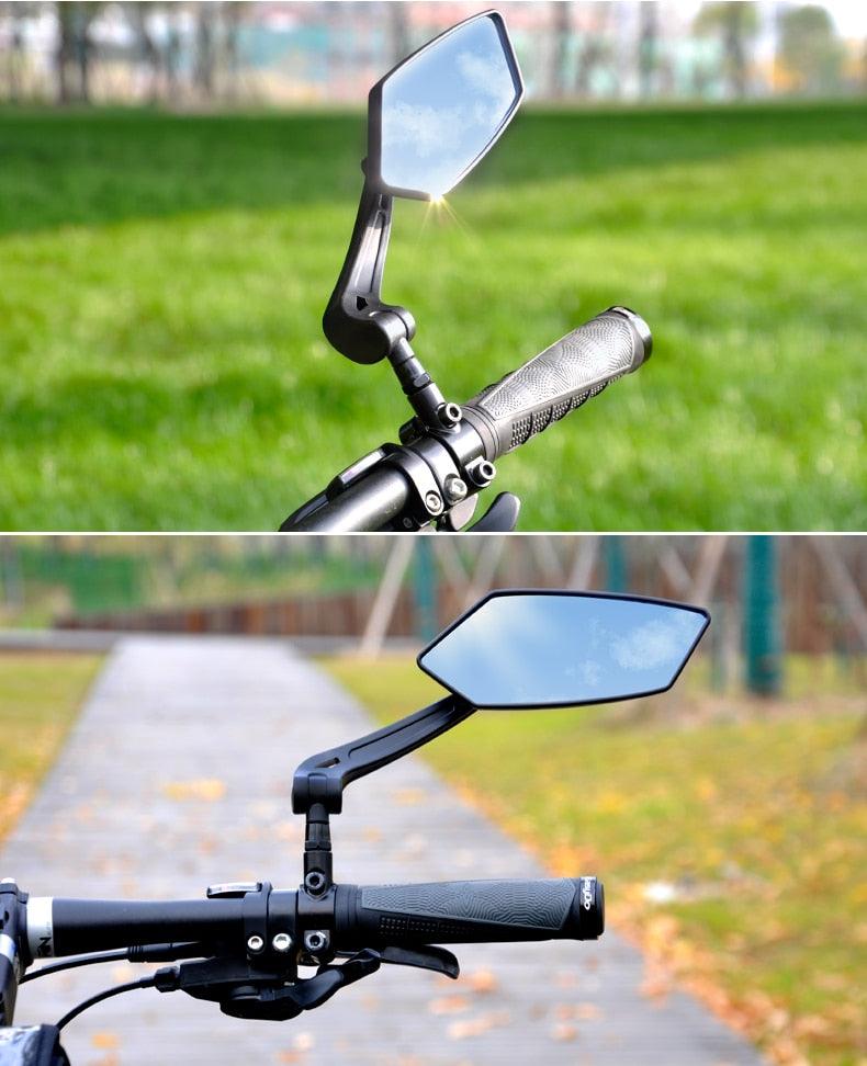 Unique 360 Degree Rotate Bike Rear View Mirror Cycling Accessories Flexible Safety Rear View Mirrors Adjustable Easy Mount Rear View Bike Mirrors Back Right Side Bicycle Mirror For Adult Bikes