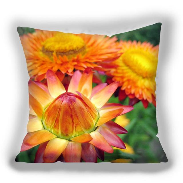 Bright Red Flower Cushion Cover Home Fashion Decoration Red Orange Pink Poppy Flowers Decorative Throw Pillow Cover Case Cushion Home Living Room Pillow Case Super Soft Short Plush Cushion Cover 45x45CM