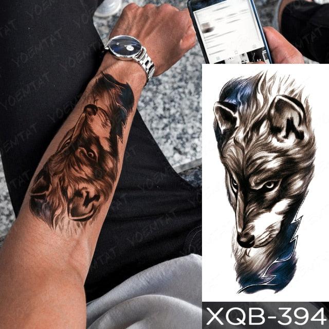 Elegant Black Waterproof Temporary Tattoo Sticker Lion Tiger Bear Flash Tattoos Leopard Wolf Colorful Big Tattoo Stickers For Mens Womens - STEVVEX Beauty - 103, 3D Tattoo, Animal Tattoo, Arm Tattoo, Back Tattoo, Beauty, Big Tattoo, Black Tattoos, Body Tattoo, Fashion Tattoo, Large Tattoo, Leg Tattoo, Lion Tattoo, Luxury Tattoo, Men Tattoo, Mens Tattoo, Realistic Tattoo, Tattoo, Tiger Tattoo, Waterproof Tattoo, Wolf Tattoo, Women Tattoo - Stevvex.com