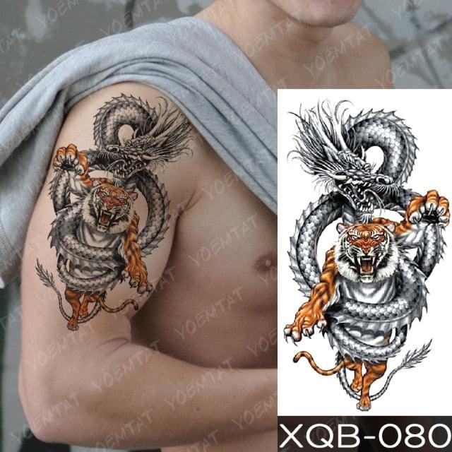 Elegant Black Waterproof Temporary Tattoo Sticker Lion Tiger Bear Flash Tattoos Leopard Wolf Colorful Big Tattoo Stickers For Mens Womens - STEVVEX Beauty - 103, 3D Tattoo, Animal Tattoo, Arm Tattoo, Back Tattoo, Beauty, Big Tattoo, Black Tattoos, Body Tattoo, Fashion Tattoo, Large Tattoo, Leg Tattoo, Lion Tattoo, Luxury Tattoo, Men Tattoo, Mens Tattoo, Realistic Tattoo, Tattoo, Tiger Tattoo, Waterproof Tattoo, Wolf Tattoo, Women Tattoo - Stevvex.com