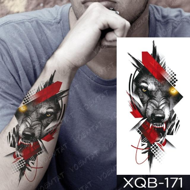 Elegant Black Waterproof Temporary Tattoo Sticker Lion Tiger Bear Flash Tattoos Leopard Wolf Colorful Big Tattoo Stickers For Mens Womens - STEVVEX Beauty - 103, 3D Tattoo, Animal Tattoo, Arm Tattoo, Back Tattoo, Beauty, Big Tattoo, Black Tattoos, Body Tattoo, Fashion Tattoo, Large Tattoo, Leg Tattoo, Lion Tattoo, Luxury Tattoo, Men Tattoo, Mens Tattoo, Realistic Tattoo, Tattoo, Tiger Tattoo, Waterproof Tattoo, Wolf Tattoo, Women Tattoo - Stevvex.com