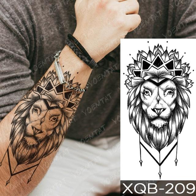 Elegant Black Waterproof Temporary Tattoo Sticker Lion Tiger Bear Flash Tattoos Leopard Wolf Colorful Big Tattoo Stickers For Mens Womens - STEVVEX Beauty - 103, 3D Tattoo, Animal Tattoo, Arm Tattoo, Back Tattoo, Beauty, Big Tattoo, Black Tattoos, Body Tattoo, Fashion Tattoo, Large Tattoo, Leg Tattoo, Lion Tattoo, Luxury Tattoo, Men Tattoo, Mens Tattoo, Realistic Tattoo, Tattoo, Tiger Tattoo, Waterproof Tattoo, Wolf Tattoo, Women Tattoo - Stevvex.com