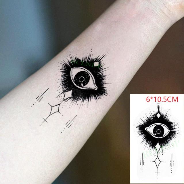 Elegant Waterproof Tattoo Sticker Sun Moon Fake Tatto Fashion Moon Temporary Fun Sun Wave Magic Tatoos For Womens Mens