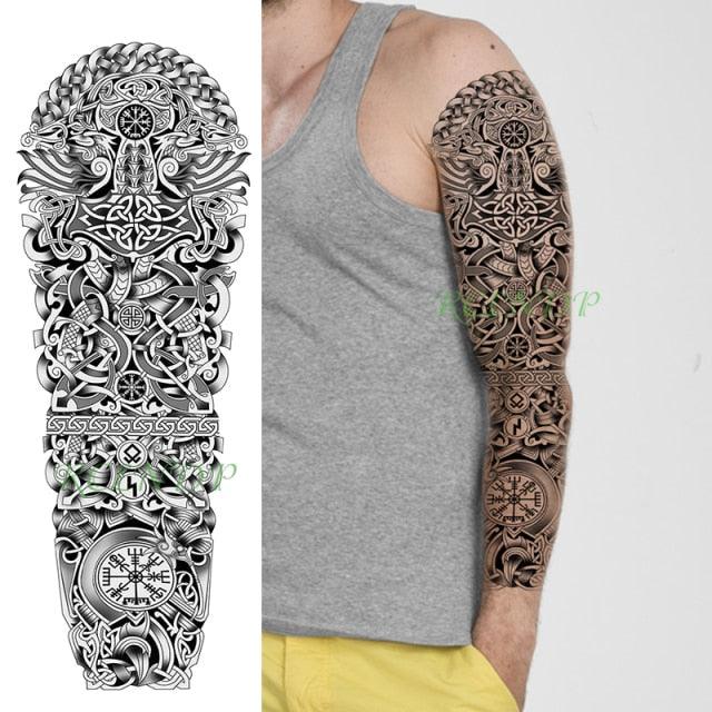 Extra Large Full Arm Leg Body Hand Waterproof Fake Tattoo Stickers Temporary Realistic Black Modern Mens Tattoo - STEVVEX Beauty - 103, 3D Tattoo, Arm Tattoo, Back Tattoo, Big Tattoo, Black Tattoos, Body Tattoo, Fashion Tattoo, Large Black Tattoo, Large Tattoo, Leg Tattoo, Lion Tattoo, Luxury Tattoo, Men Tattoo, Mens Tattoo, Modern Tattoo, Spider Tattoo, Stylish Tattoo, Tattoo, Waterproof Tattoo - Stevvex.com