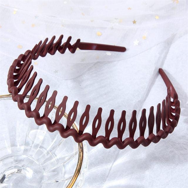 Fashion Simple Headdress Solid Color Resin Hair Comb Hairbands Headband Hair Hoop Bezel With Teeth Gorgeous Hair Accessories For Women