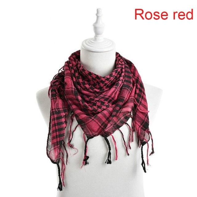 Winter Warm Unisex Fashion Lightweight Military Men Scarves Arab Tactical Desert Army Keffiyeh Scarf Military Scarves Shemagh Palestine Islamic Multifunction Tactical cotton head Scarf square Arabic Keffiyeh Wrap Bandana Women Men