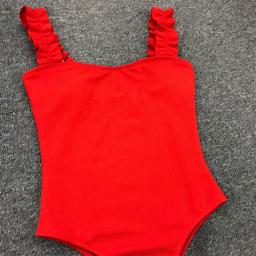 Luxury Black Female Swimsuit Vintage One Piece Ruffled Push Up Tummy Control Swimwear Halter One Piece Slimming Retro Swimsuit Women's Plus Size Push Up Bathing Suit Solid Red Swimwear Women Padded Bathing Suits