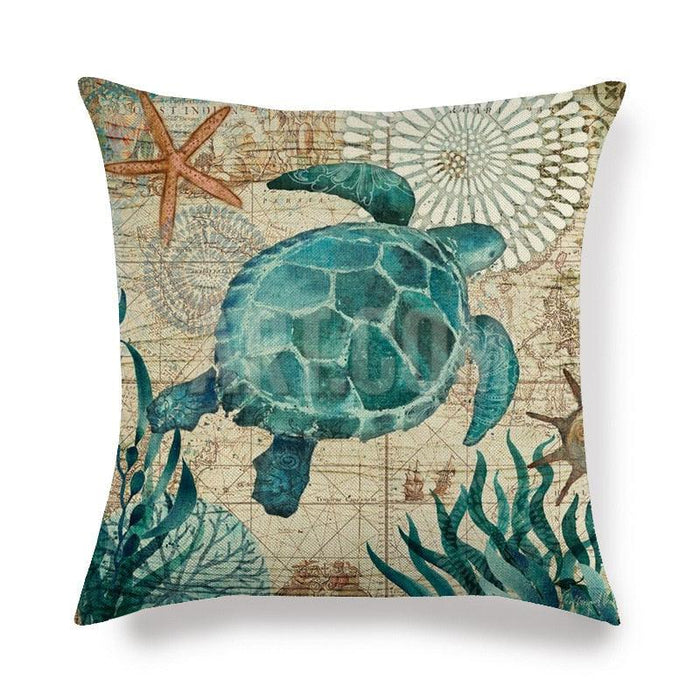 Pillowcase Sofa Cushion Cover Decoration Linen Pillow Case Higher Quality Marine Sea Life Pillow Covers Cases Super Soft Square Cushion Decorative Pillow Pattern Sofa Pillow Cover Couch Pillow 45x45CM