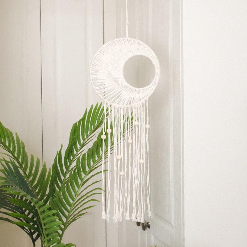 Handmade Wall Art Home Wall Decor Woven Hanging Tapestry Tassel Wind Chimes Wall Hanging Ornaments  Hand Macrame Wall  For Wall Wedding Living Room Gallery Patio Apartment Yard Decor