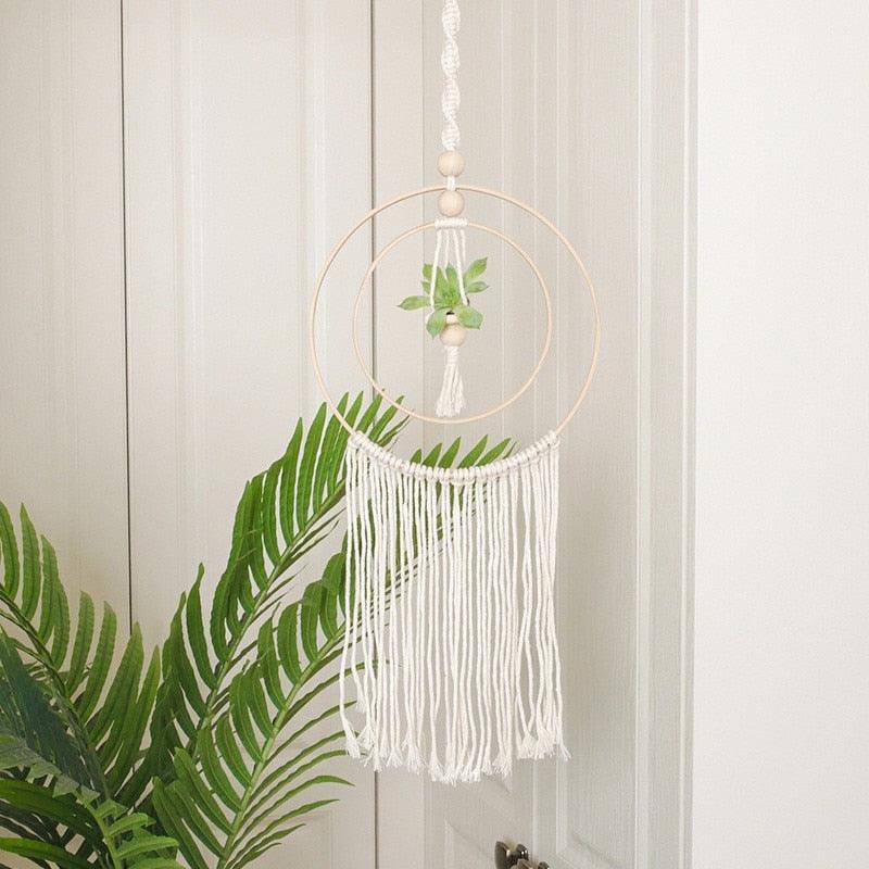 Handmade Wall Art Home Wall Decor Woven Hanging Tapestry Tassel Wind Chimes Wall Hanging Ornaments  Hand Macrame Wall  For Wall Wedding Living Room Gallery Patio Apartment Yard Decor