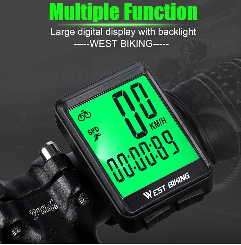 Waterproof Bicycle Computer With Backlight Wireless Wired Bicycle Computer Bike Speedometer Odometer Wireless Bike Computer Waterproof Bicycle Speedometer  Support Smart Sensor LCD Backlight Display Automatic Wake-Up