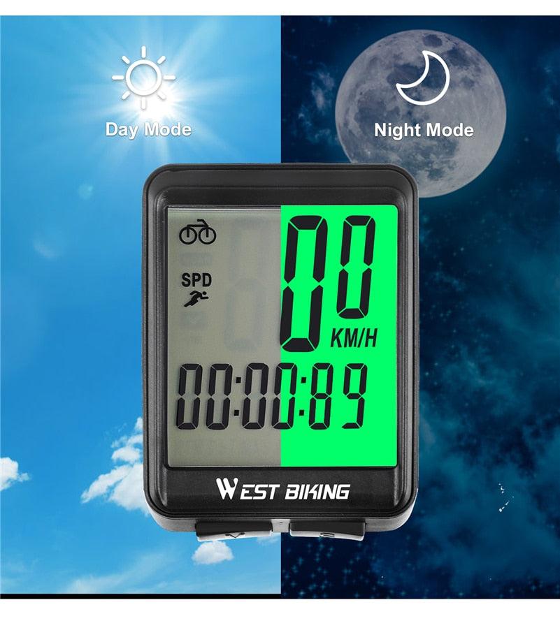 Waterproof Bicycle Computer With Backlight Wireless Wired Bicycle Computer Bike Speedometer Odometer Wireless Bike Computer Waterproof Bicycle Speedometer  Support Smart Sensor LCD Backlight Display Automatic Wake-Up