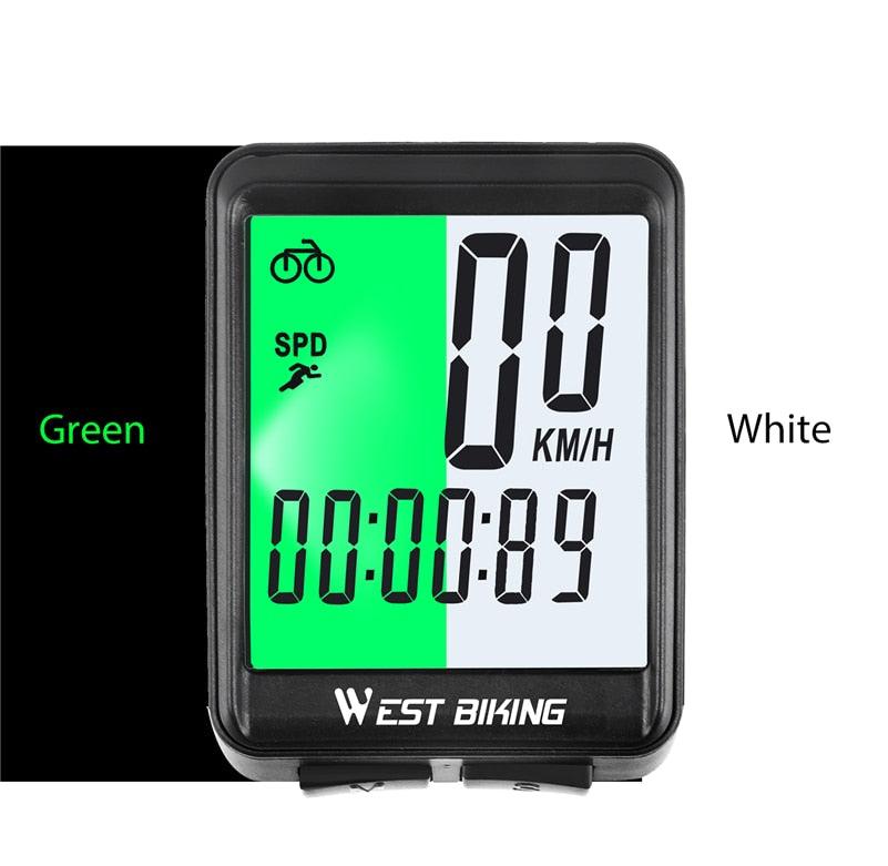 Waterproof Bicycle Computer With Backlight Wireless Wired Bicycle Computer Bike Speedometer Odometer Wireless Bike Computer Waterproof Bicycle Speedometer  Support Smart Sensor LCD Backlight Display Automatic Wake-Up