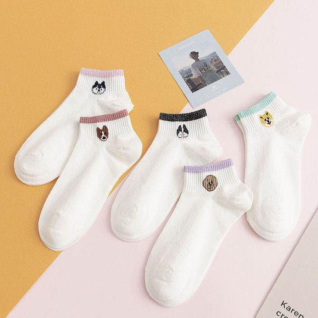 New 5pairs/lot Mixed Colors Ankle Socks Summer Sport Fashion Funny Underwear Women Breathable Soft Combed Out Of Pure Cotton Breathable Socks For Men And Women