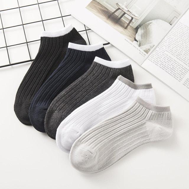 New 5pairs/lot Mixed Colors Ankle Socks Summer Sport Fashion Funny Underwear Women Breathable Soft Combed Out Of Pure Cotton Breathable Socks For Men And Women