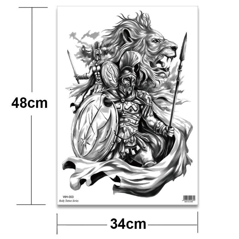 Extra Large Back Temporary Lion Tatoo Sticker Waterproof Black Luxury Big Modern Design For Mens - STEVVEX Beauty - 103, 3D Tattoo, Animal Tattoo, Back Tattoo, Beauty, Big Tattoo, Black Tattoos, Body Tattoo, Extra Large Tattoo, Fashion Tattoo, Large Tattoo, Lion Tattoo, Luxury Tattoo, Men Tattoo, Mens Tattoo, Modern Tattoo, Tattoo, Tiger Tattoo, Warrior Tattoo, Waterproof Tattoo - Stevvex.com