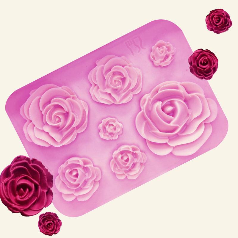 Rose Mold Flower Baking Silicone Cake Decorating Tool Pastry Fondant Sugarcraft Mould Chocolate Biscuits Cookies Kitchen Rose Silicone Fondant Mold Handmade Baking Tools