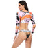 Surfing Swimsuit For Women Bikini Long Sleeve Swimwear Tiger Print Push Up Summer Bath Suit Two Piece Surfing Rash Guard Bikini Long Sleeve Swimsuit Set