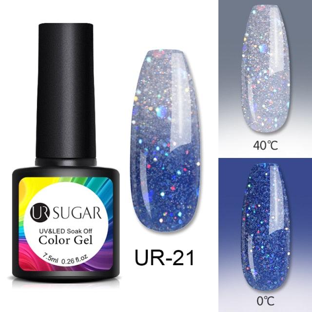 Luxury Modern Elegant Colorful Diamond Gel Nail Polish UV Temperature Color Changing Elegant Fashion Rainbow Colors For Womens