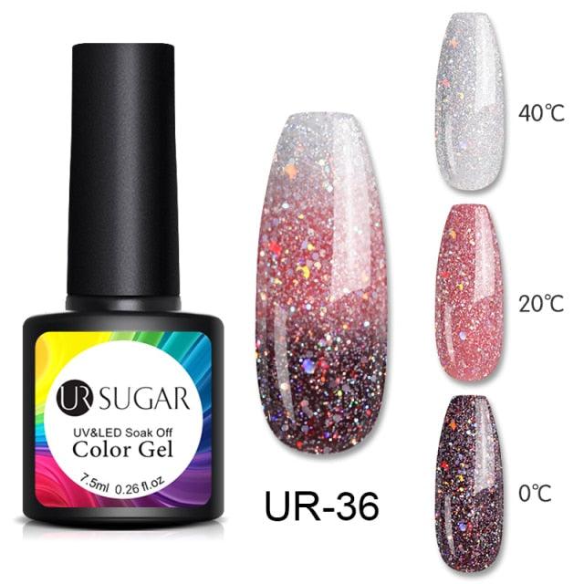 Luxury Modern Elegant Colorful Diamond Gel Nail Polish UV Temperature Color Changing Elegant Fashion Rainbow Colors For Womens