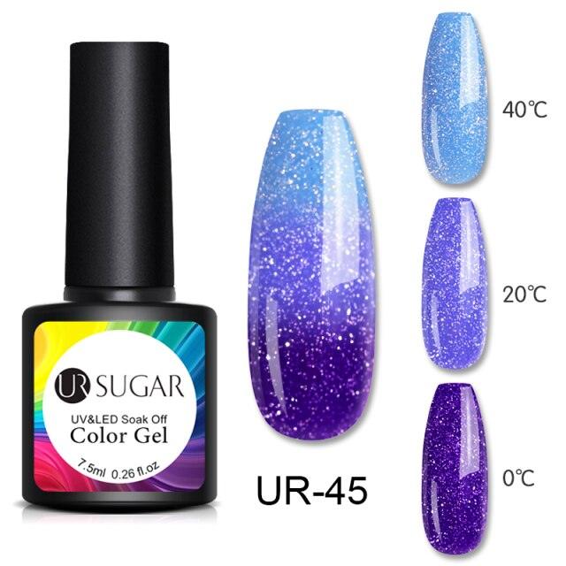 Luxury Modern Elegant Colorful Diamond Gel Nail Polish UV Temperature Color Changing Elegant Fashion Rainbow Colors For Womens