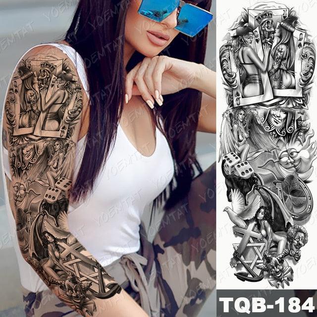 Full Arm Temporary Tattoos 8 Sheets and Half Arm Shoulder Waterproof Tattoos Elegant Large Lion Sleeve Sticker Tattoo Waterproof Temporary Big Wolf Tatoos For Men and Women - STEVVEX Beauty - 103, 3D Tattoo, Animal Tattoo, Arm Tattoo, Back Tattoo, Beauty, Big Tattoo, Black Tattoos, Body Tattoo, Extra Large Tattoo, Lion Tattoo, Men Tattoo, Mens Tattoo, Modern Tatoos, Tattoo, Tiger Tattoo, Waterproof Tattoo, Wolf Tattoo, Women Tattoo, Womens Tattoo - Stevvex.com