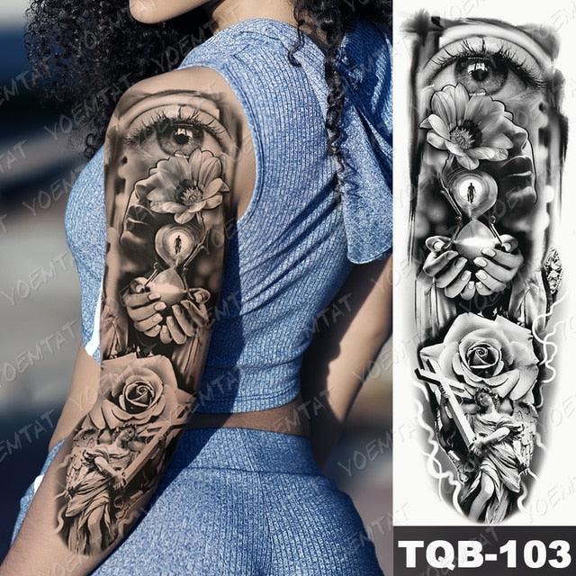 Full Arm Temporary Tattoos 8 Sheets and Half Arm Shoulder Waterproof Tattoos Elegant Large Lion Sleeve Sticker Tattoo Waterproof Temporary Big Wolf Tatoos For Men and Women - STEVVEX Beauty - 103, 3D Tattoo, Animal Tattoo, Arm Tattoo, Back Tattoo, Beauty, Big Tattoo, Black Tattoos, Body Tattoo, Extra Large Tattoo, Lion Tattoo, Men Tattoo, Mens Tattoo, Modern Tatoos, Tattoo, Tiger Tattoo, Waterproof Tattoo, Wolf Tattoo, Women Tattoo, Womens Tattoo - Stevvex.com