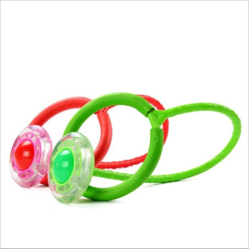 LED Flash Wheel Jumping Ball Single Foot Skipping Rope Adults Children Exercise Fitness Entertainment Toy Glowing Sport Balls Foldable Ankle Skip Ball Flash Jump Colorful Sports Swing Ball Fitness Jump Rope Fat Burning Game For Adults And Children