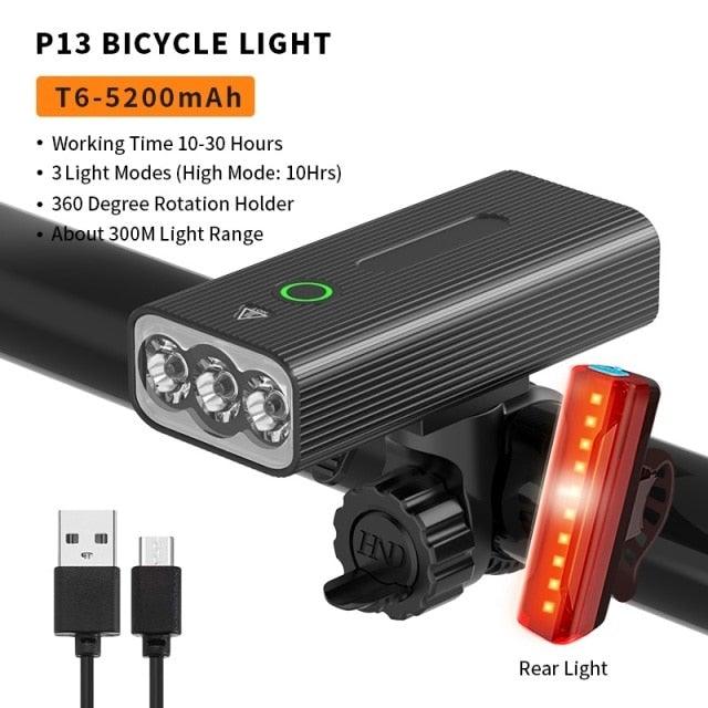 Bike Light USB Rechargeable Bicycle Light Headlight With Rear Taillight Flashlight Front Lamp Bicycle Light Set With Super Bright Headlights And Rear Lights Waterproof LED Bicycle Light Taillight Safety Lights For Cycling Camping