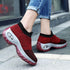 Womens Breathable Sneakers New Mesh Women Shoes Slip-On Air Cushion Casual Walking Shoes Lightweight Breathable Mesh Athletic Running Shoes Fashion Slip-on Sock Sneakers