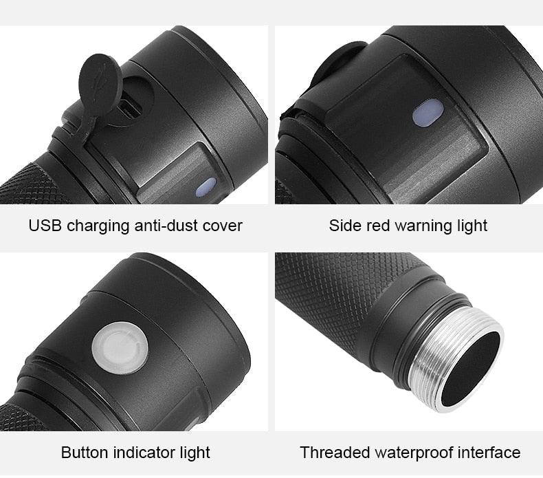 Bike Light Bicycle Flashlight LED Bike Front Light Cycling 1000 Lumens Waterproof USB Rechargeable Headlight Biking Lamp Waterproof Power Display Handheld Light For Camping