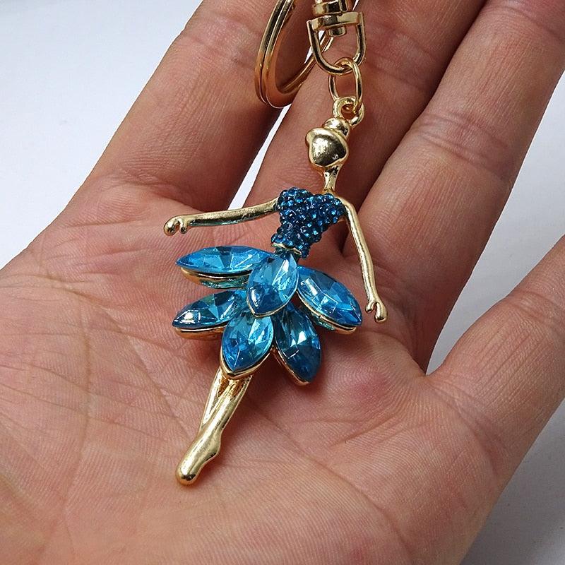 Creative Jewelry Pendant Key Ring Alloy Rhinestone Butterfly Fairy Key Ring Handbag Pendant Car Key Ring Female Jewelry Gift Butterfly Wing Fairy Keychain Rhinestone Dancing Ballet Car Keychain