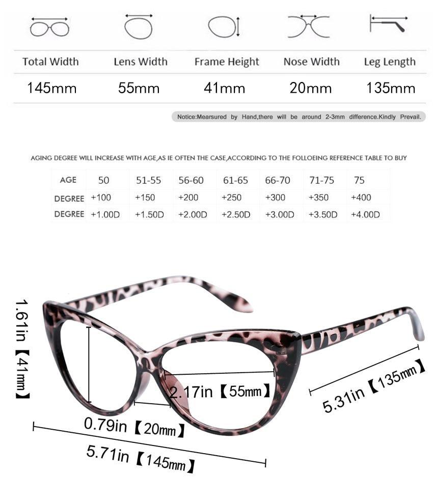 Cat Eye Reading Glasses  For Women Lightweight Presbyopic Reading Glasses Fashion Cute Reader For Women Computer Readers Anti Glare UV Ray Eyeglasses   +0.5 0.75 1.0 1.25 1.5 1.75 2.0 2.5 3.0 3.5 4.0