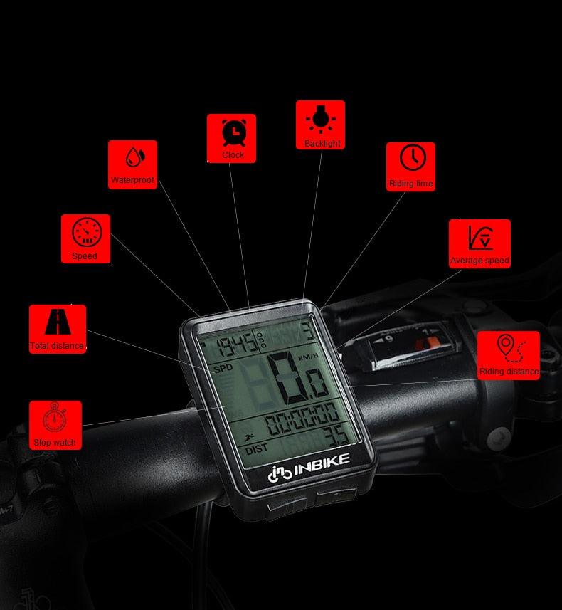 Waterproof Bicycle Computer Wireless And Wired MTB Bike Cycling Odometer Stopwatch Speedometer LED Digital Bicycles Computer Odometer Speedometer Max Distance Time For Trainer