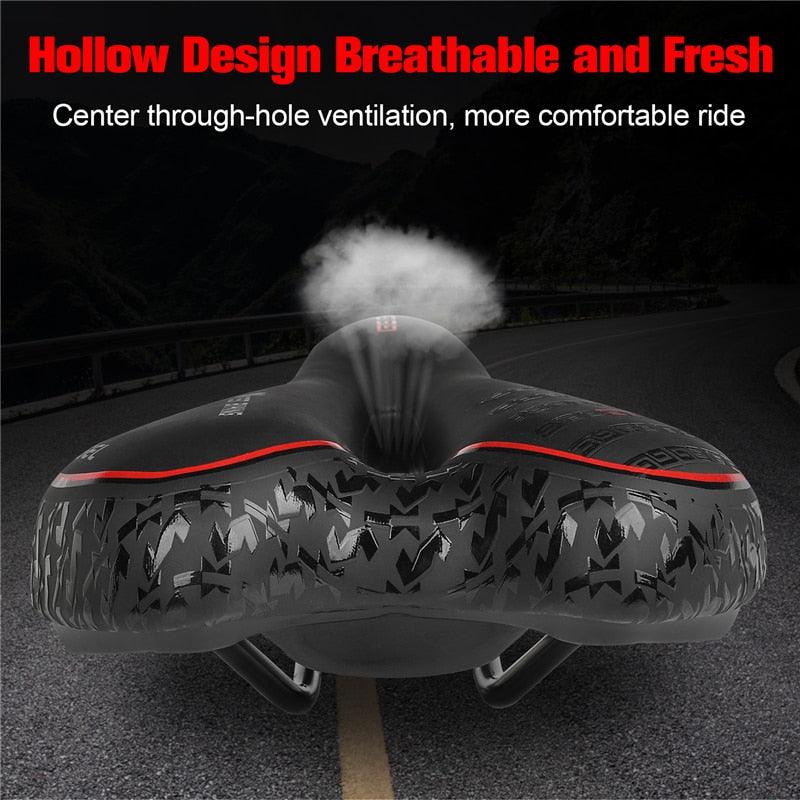 Leather Bike Saddle Road Bike Front Seat Cycling Saddles For Mens Breathable Hollow Cushion Bicycle Saddle Comfort Bike Saddle Ergonomic Waterproof Bicycle Seat For Road Bike Mountain Bike Seats