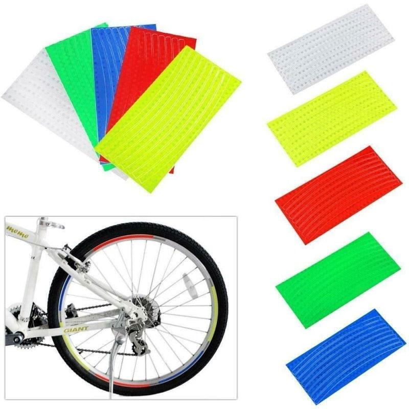 Bike Reflective Stickers Cycling Fluorescent Reflective Tape Bicycle Adhesive Safety Decor Sticker Safety Reflective Warning Stickers Waterproof Outdoor Bicycle Rim Reflector Tape Thin Reflective Sticker Rolls For Bikes Bicycles