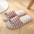 Women Indoor Slippers Flat Shoes Spring Autumn Linen Flip Flops Home Slippers Comfortable Memory Foam Slippers Lining Slip-On Lightweight Durable House Shoes