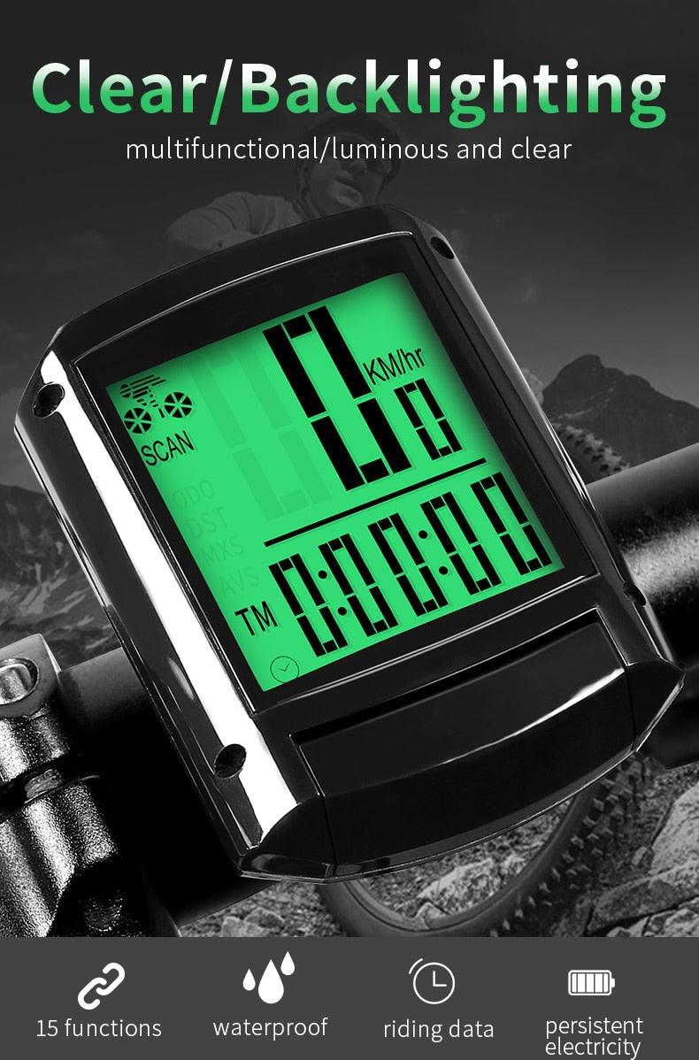 Waterproof Bicycle Computer Wireless And Wired MTB Bike Cycling Odometer Stopwatch Speedometer LED Digital Bicycles Computer Odometer Speedometer Max Distance Time For Trainer