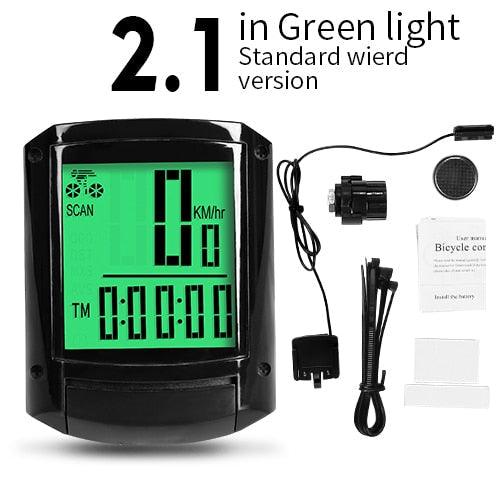 Waterproof Bicycle Computer Wireless And Wired MTB Bike Cycling Odometer Stopwatch Speedometer LED Digital Bicycles Computer Odometer Speedometer Max Distance Time For Trainer