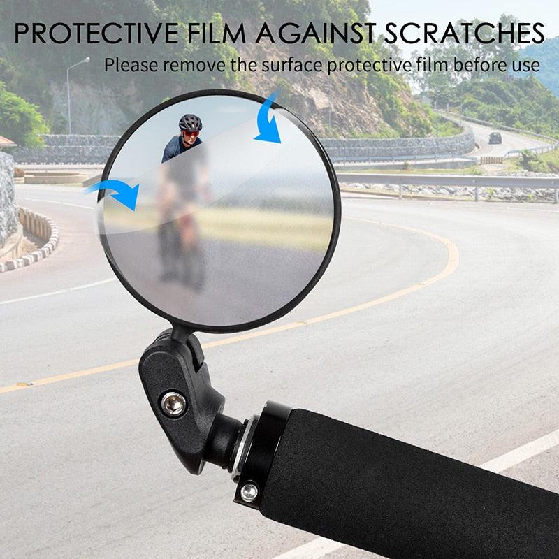 Adjustable Rotation Bike Rearview Mirror Cycling Rear View Road Bicycle Handlebar Mirrors Convex Mirror With 360˚Adjustable Handlebar Installation For Mountain Road Bike Electric Bicycle Accessories