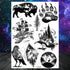 Realistic Black Temporary Small Big Tattoos Space Planets Animals Tatoos Waterproof  Face Hands Tattoos For Girls Mens