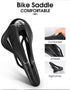 Ultra Light Comfortable Bicycle Saddle Mountain Road Bike Seat Soft Leather Hollow Breathable Cushion Seat Ergonomics Design Breathable Suspension Gel Bike Saddle Cushion For Mountain Bike Road Bike