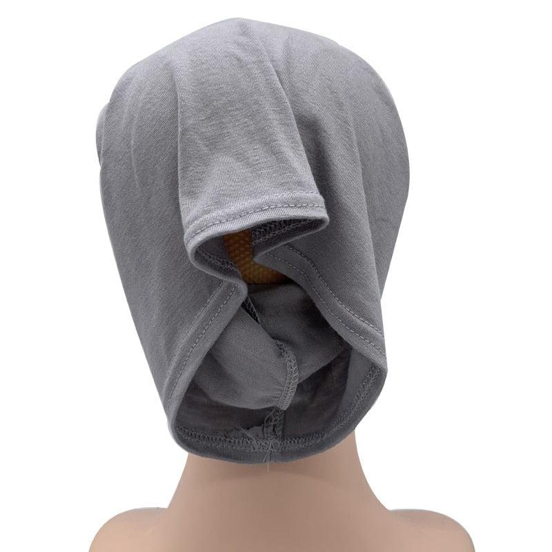 NEW Soft Cotton Hijab Breathable Turban Tie Under Scarf Elegant Ear Hole Stretch Inner Hijabs Lightweight Turban Round Front Under Hijab Caps Female Turban Bonnet