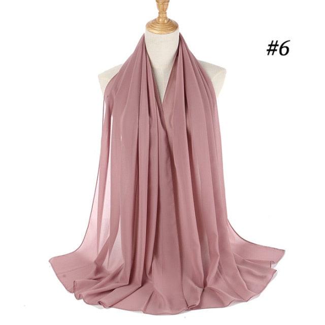 Winter Fashion Long Solid Color Soft Muslim Bubble Chiffon Hijab Scarf Shawls Hijab Elegant Scarf Wrap Lightweight Islamic Head Wear Escharpe Shawls Headband Wraps Lightweight Head Scarves Ladies Hijabs For  Women