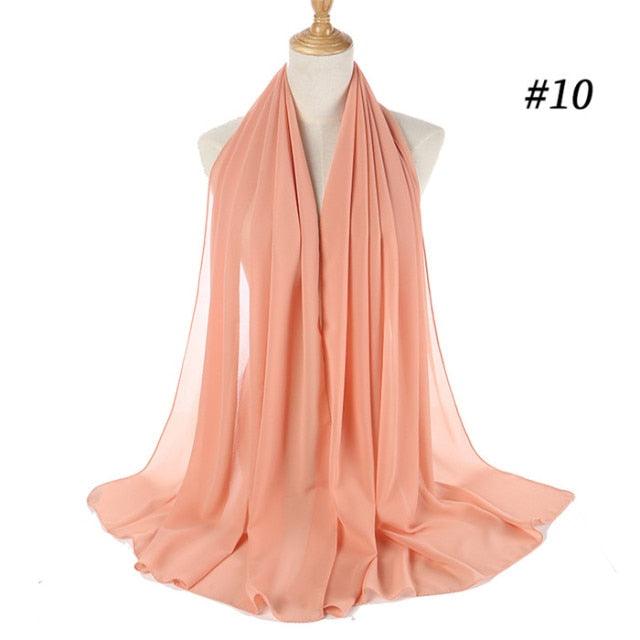 Winter Fashion Long Solid Color Soft Muslim Bubble Chiffon Hijab Scarf Shawls Hijab Elegant Scarf Wrap Lightweight Islamic Head Wear Escharpe Shawls Headband Wraps Lightweight Head Scarves Ladies Hijabs For  Women