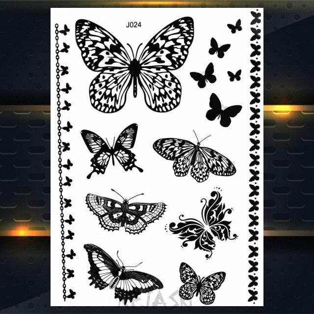 53 Sheets Black Lace Temporary Tattoos Sticker Butterfly Flower Fake Tatoo Sticker Sexy Black Henna Temporary Tattoos For Women - STEVVEX Beauty - 103, Animal Tattoo, Arm Tattoo, Back Tattoo, Beauty, Big Tattoo, Black Tattoos, Body Tattoo, Fashion Tattoo, Girls Tattoo, Large Black Tattoo, Leg Tattoo, Luxury Tattoo, Sketch Tattoo, Stylish Tattoo, Tattoo, Waterproof Tattoo, Wedding Tattoo, Women Tattoo, Womens Tattoo - Stevvex.com