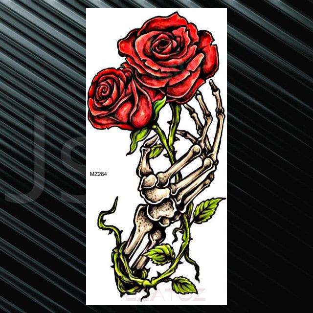 Women's Fashion Flower Temporary Tattoos Sticker Fake Rose Waterproof Large Realistic Black Colorful Flowers Tattoos - STEVVEX Beauty - 103, 3D Tattoo, Arm Tattoo, Back Tattoo, Beauty, Big Tattoo, Black Tattoos, Body Tattoo, Colorful Tattoo, Extra Large Tattoo, Fashion Tattoo, Flower Tattoo, Girls Tattoo, Large Tattoo, Lavender Tattoo, Leg Tattoo, Lotus Tattoo, Luxury Tattoo, Modern Tattoo, Shoulder Tattoo, Stylish Tattoo, Tattoo, Waterproof Tattoo, Women Tattoo, Womens Tattoo - Stevvex.com